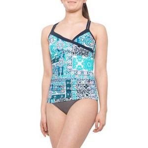 Seafolly Tankini Swim Top Size 6 DD Wrap Underwire